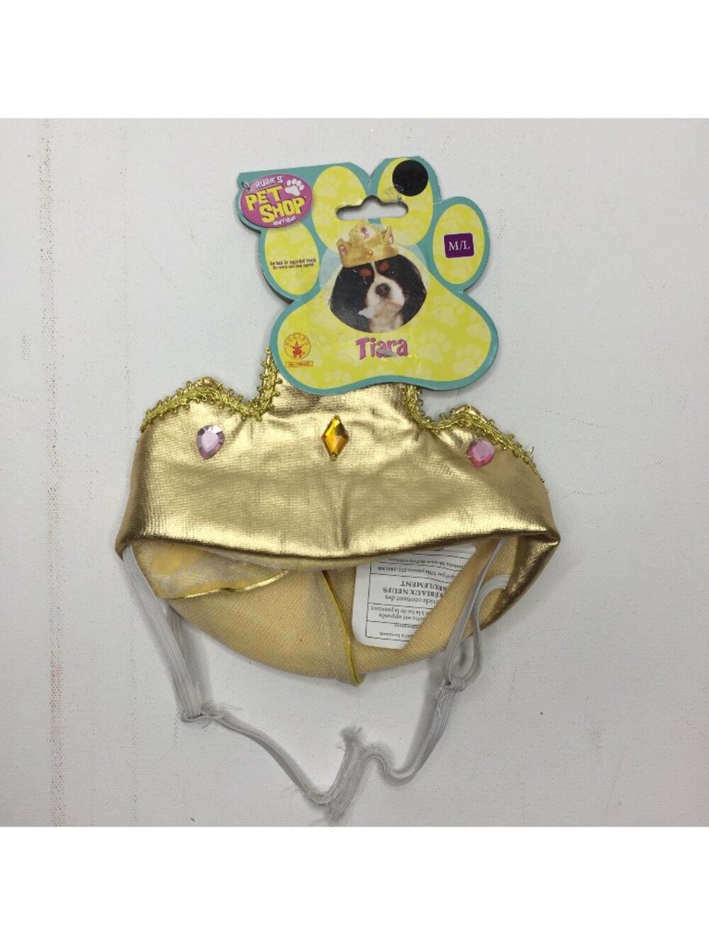 Rubies Pet Shop Gold Tiara Halloween Costume Gems Bling Medium Large Med Lg M L